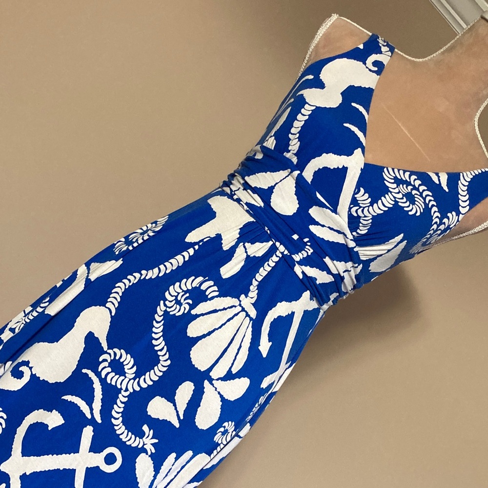 Lilly Pulitzer Nautical Print V-neck Maxi Dress - size XS